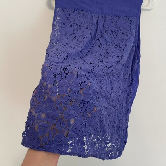 MAURICES Purple Floral Lace Panels Collared Button Down Twee 2012 Tank Blouse - Picture 11 of 15